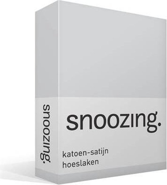 Snoozing - Katoen-satijn - Hoeslaken - 100x220 - - Grijs