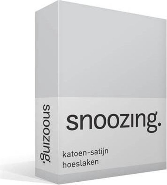 Snoozing - Katoen-satijn - Hoeslaken - 80x200 - - Grijs