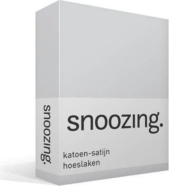 Snoozing - Katoen-satijn - Hoeslaken - 180x220 - - Grijs