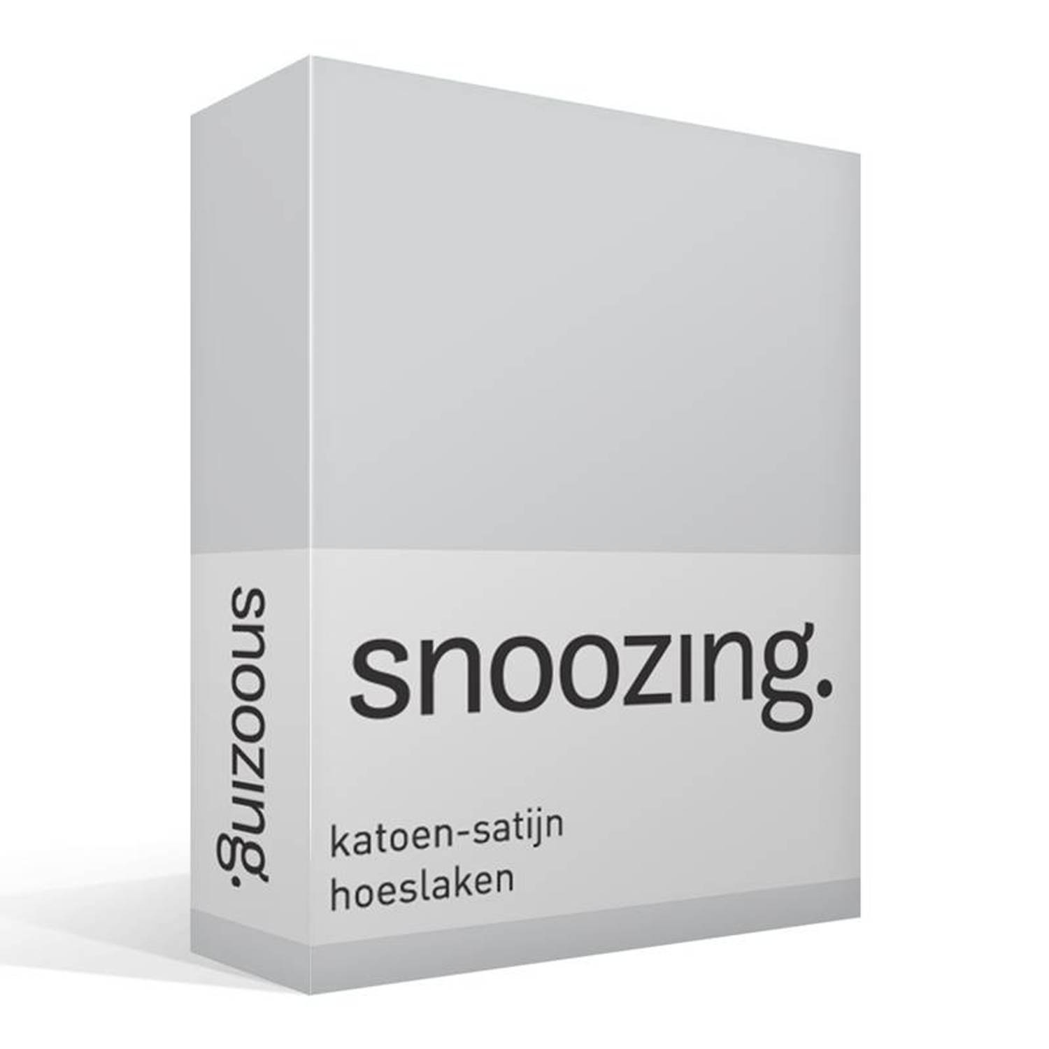 Snoozing - Katoen-satijn - Hoeslaken - 200x200 - - Grijs