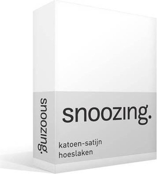 Snoozing - Katoen-satijn - Hoeslaken - 90x210 - - Wit