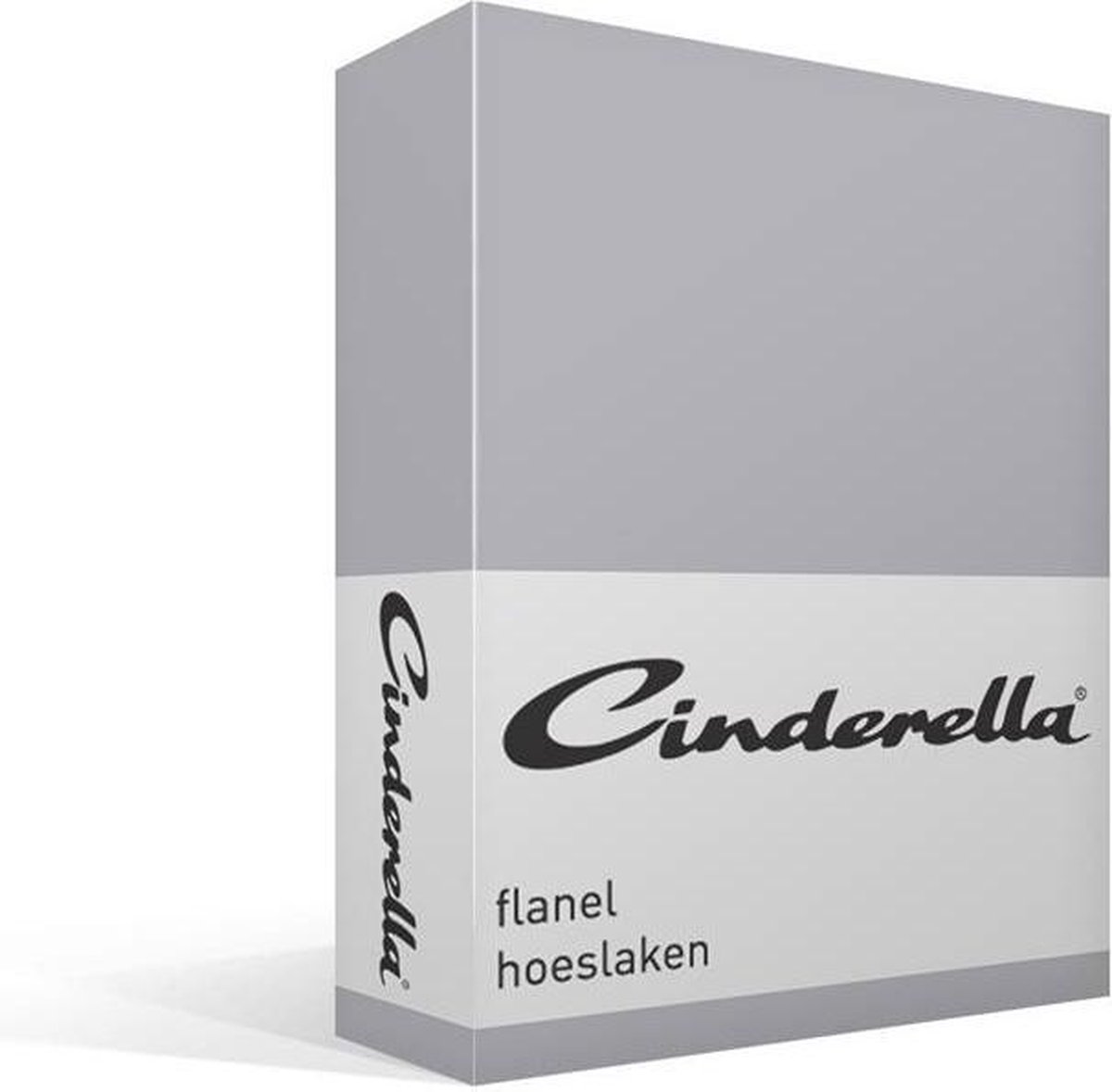 Cinderella Flanel Hoeslaken - 100% Geruwde Flanel-katoen - Lits-jumeaux (180x200/210 Cm) - Grey - Grijs