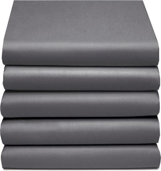 Cinderella Flanel Hoeslaken - 100% Geruwde Flanel-katoen - Lits-jumeaux (180x200/210 Cm) - Grey - Grijs