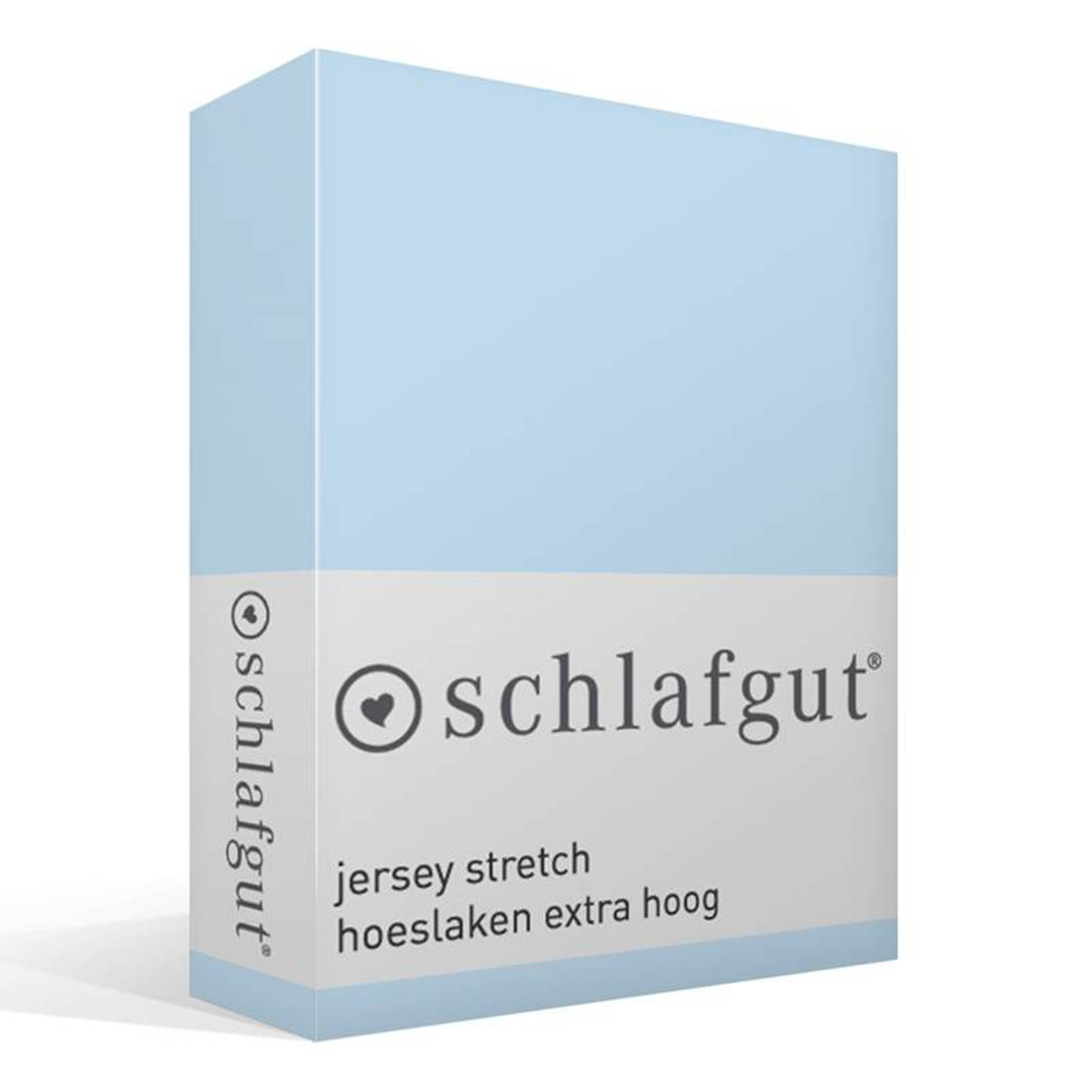 Schlafgut Jersey Stretch Hoeslaken Extra Hoog - Lits-jumeaux (180/200x200/220 Cm) - Blauw