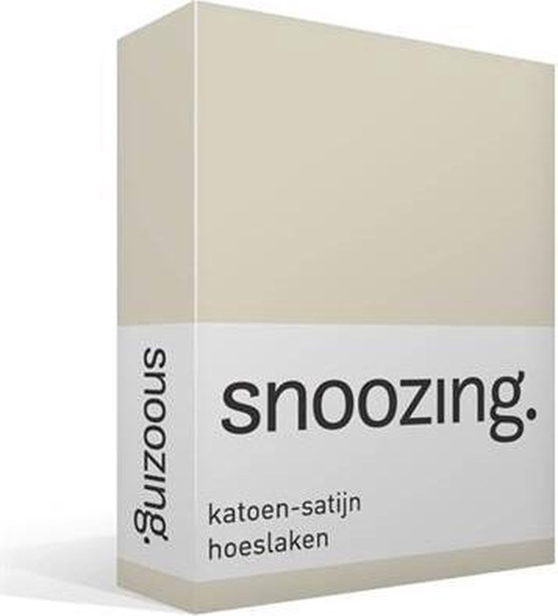 Snoozing - Katoen-satijn - Hoeslaken - 90x210 - Ivoor - Wit