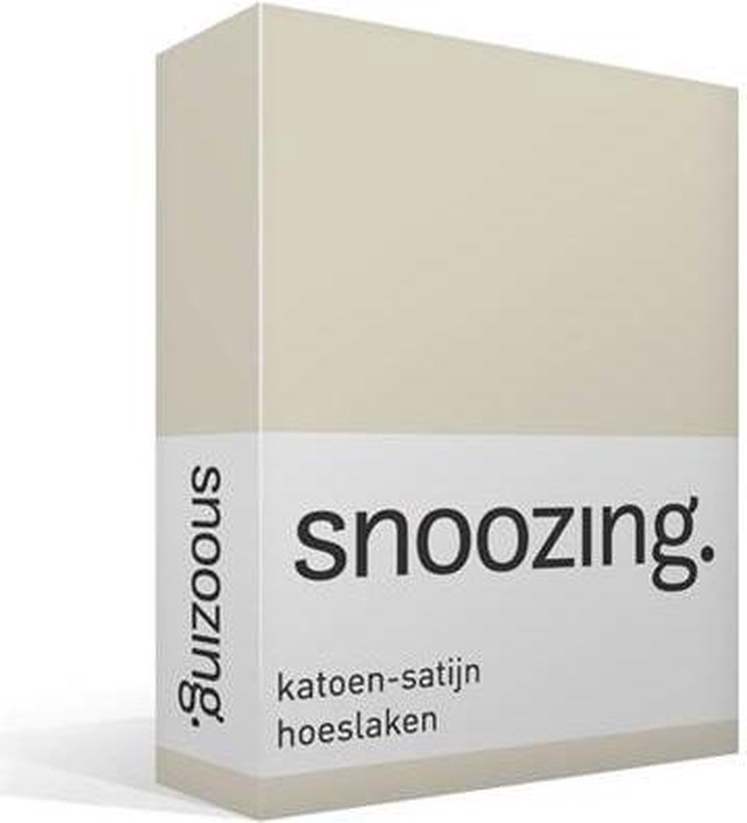 Snoozing - Katoen-satijn - Hoeslaken - 180x210 - Ivoor - Wit