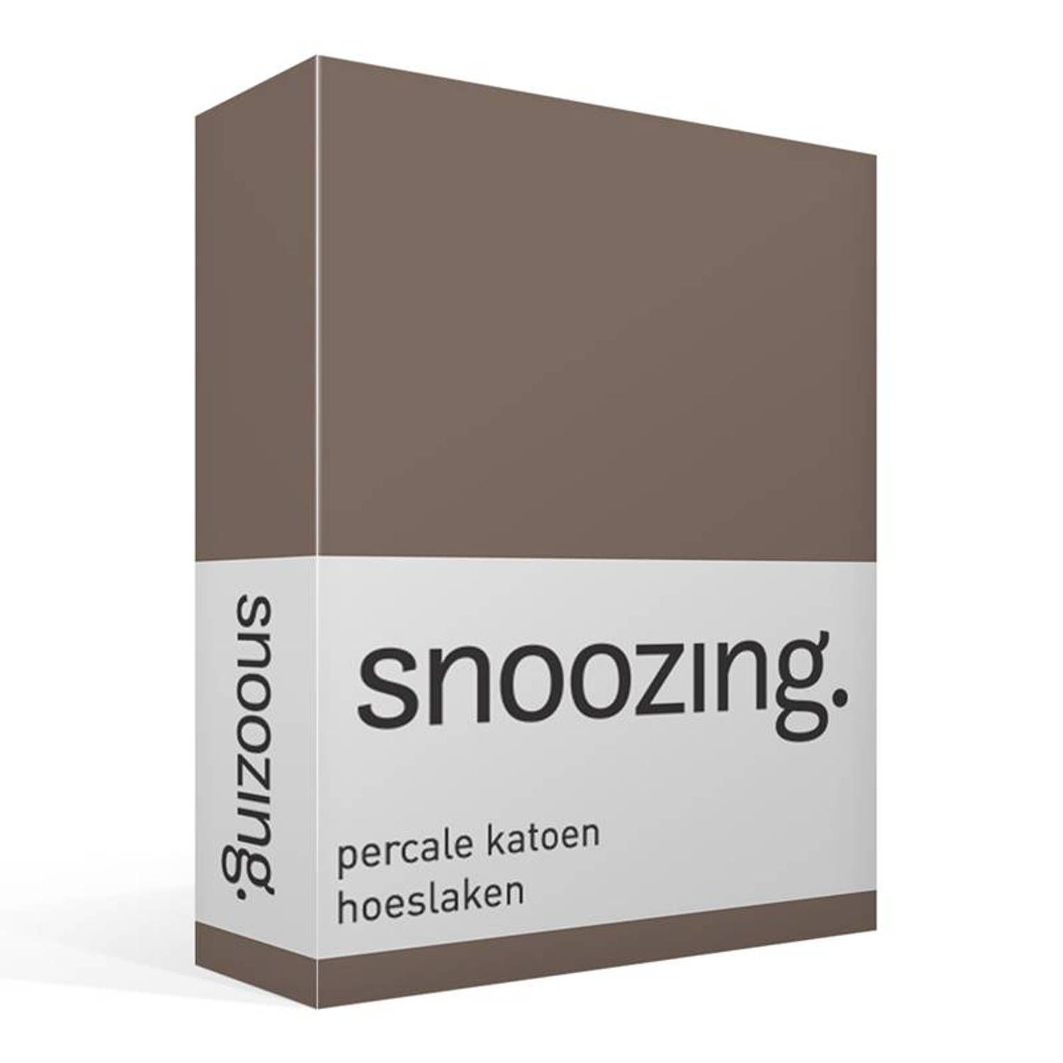 Snoozing - Hoeslaken -100x220 - Percale Katoen - - Bruin