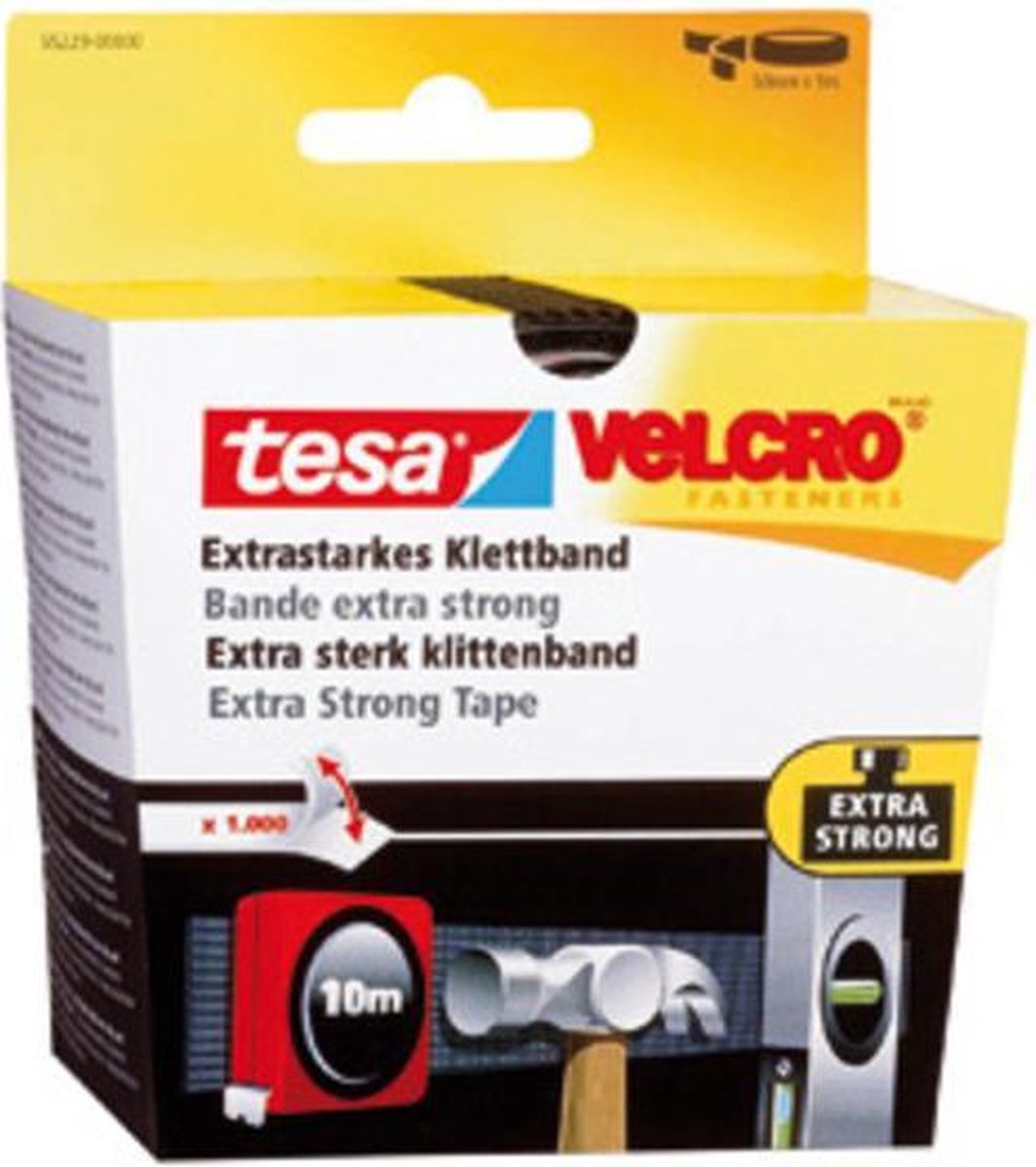 Tesa -velcro Klittenbandstrook 55229-zw - 50 Mm X 1 M - - Zwart