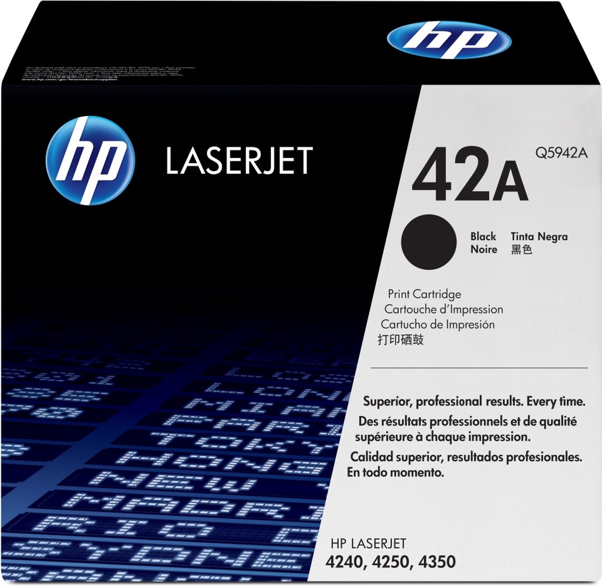 HP Tonercartridge 42a - 10000 Pagina's - Q5942a - Zwart