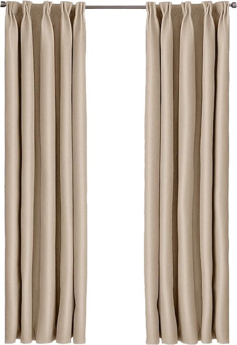 Larson - Luxe Verduisterend Gordijn Met Haken - 150x250 Cm - Light Taupe