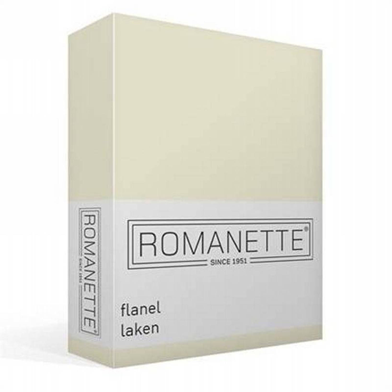 Romanette Flanellen Laken - 100% Geruwde Flanel-katoen - Lits-jumeaux (240x260 Cm) - Ivoor - Wit