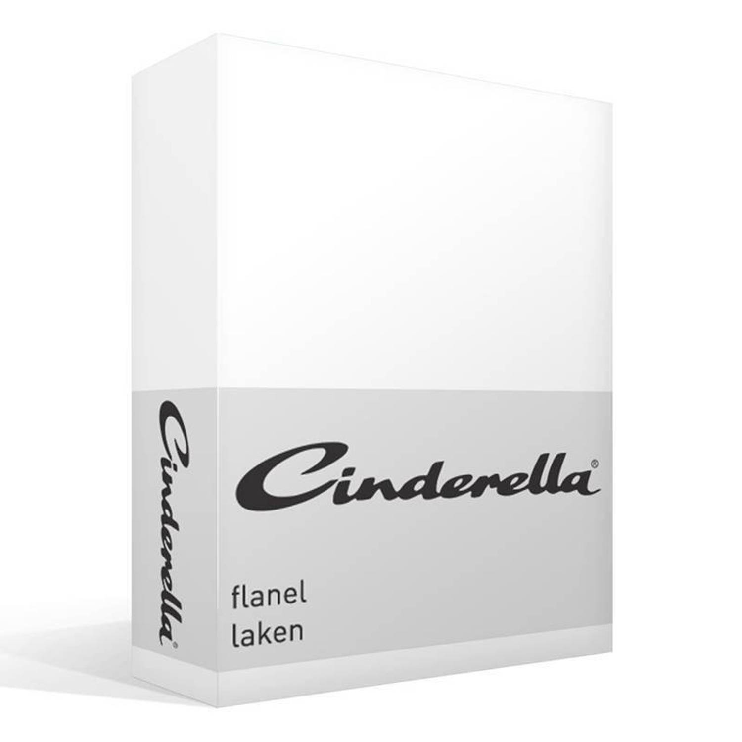 Cinderella Flanel Laken - 100% Geruwde Flanel-katoen - 1-persoons (160x260 Cm) - - Wit