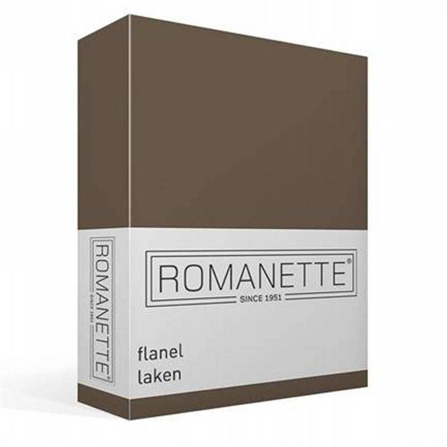 Romanette Flanellen Laken - 100% Geruwde Flanel-katoen - 1-persoons (150x250 Cm) - Taupe