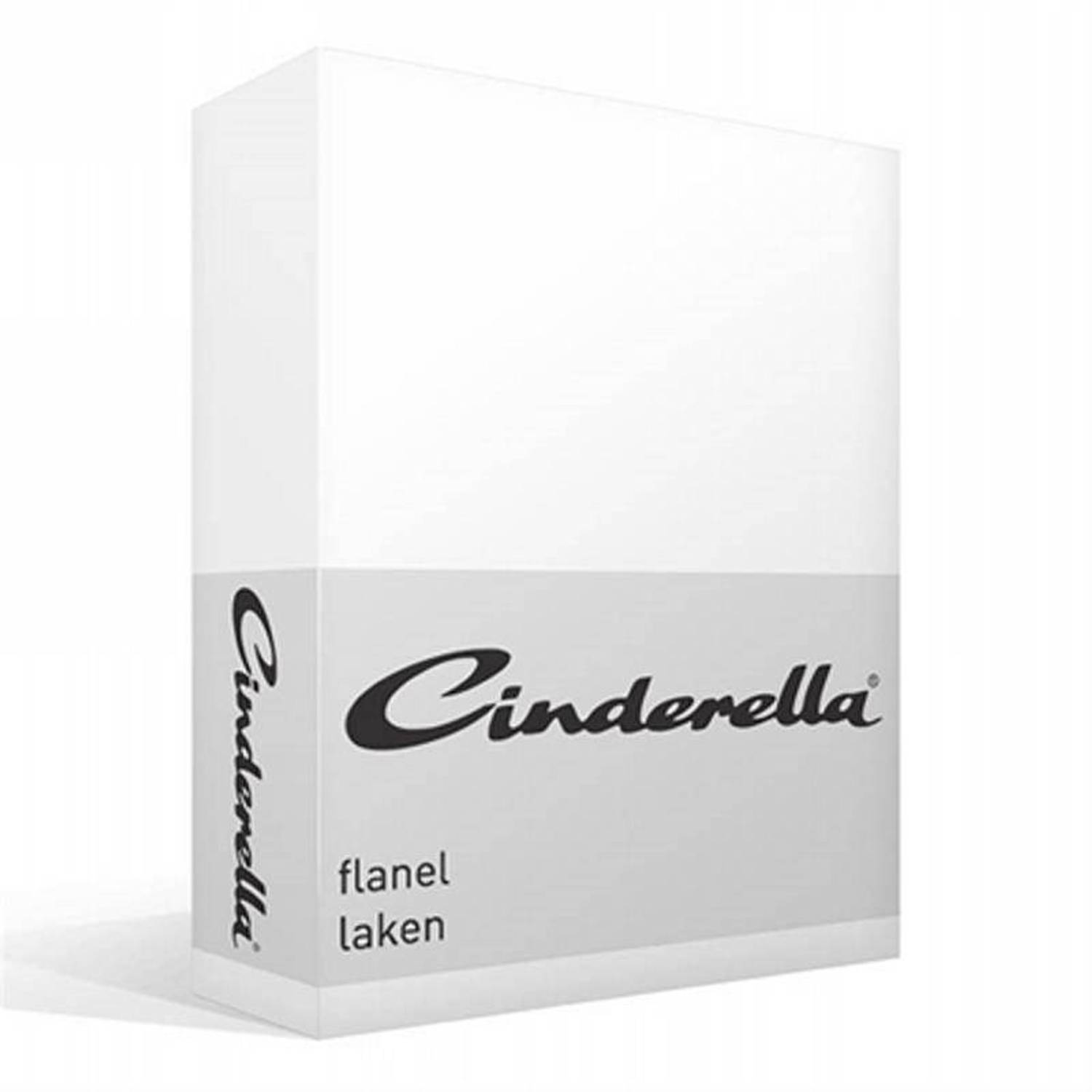 Cinderella Flanel Laken - 100% Geruwde Flanel-katoen - 2-persoons (200x270 Cm) - - Wit