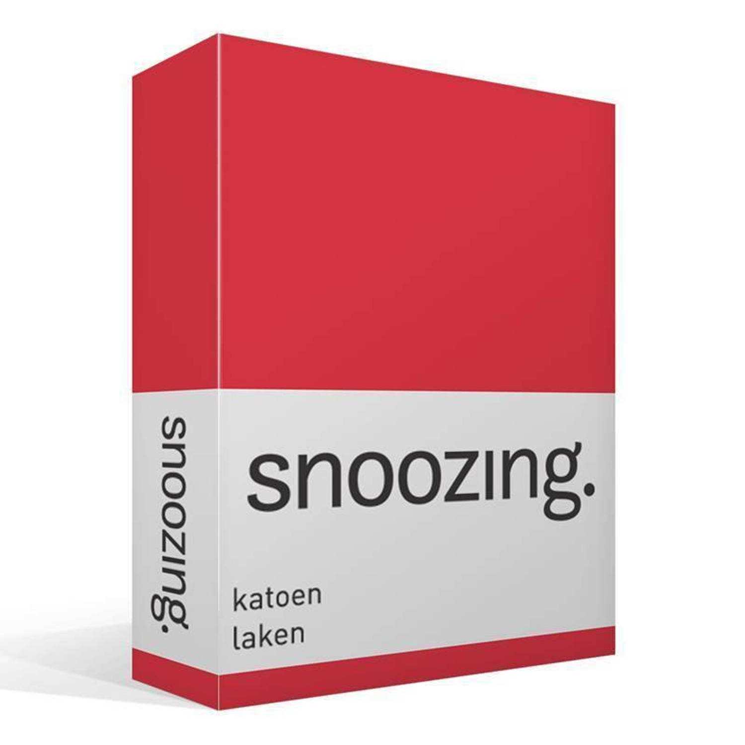 Snoozing - Laken - Katoen - Eenpersoons - 150x260 - - Rood