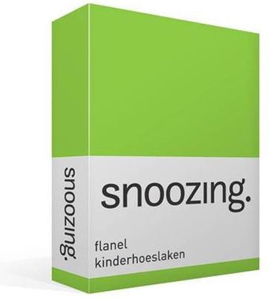 Snoozing Flanel Kinderhoeslaken - 100% Geruwde Flanel-katoen - Peuter (70x150 Cm) - Lime - Groen