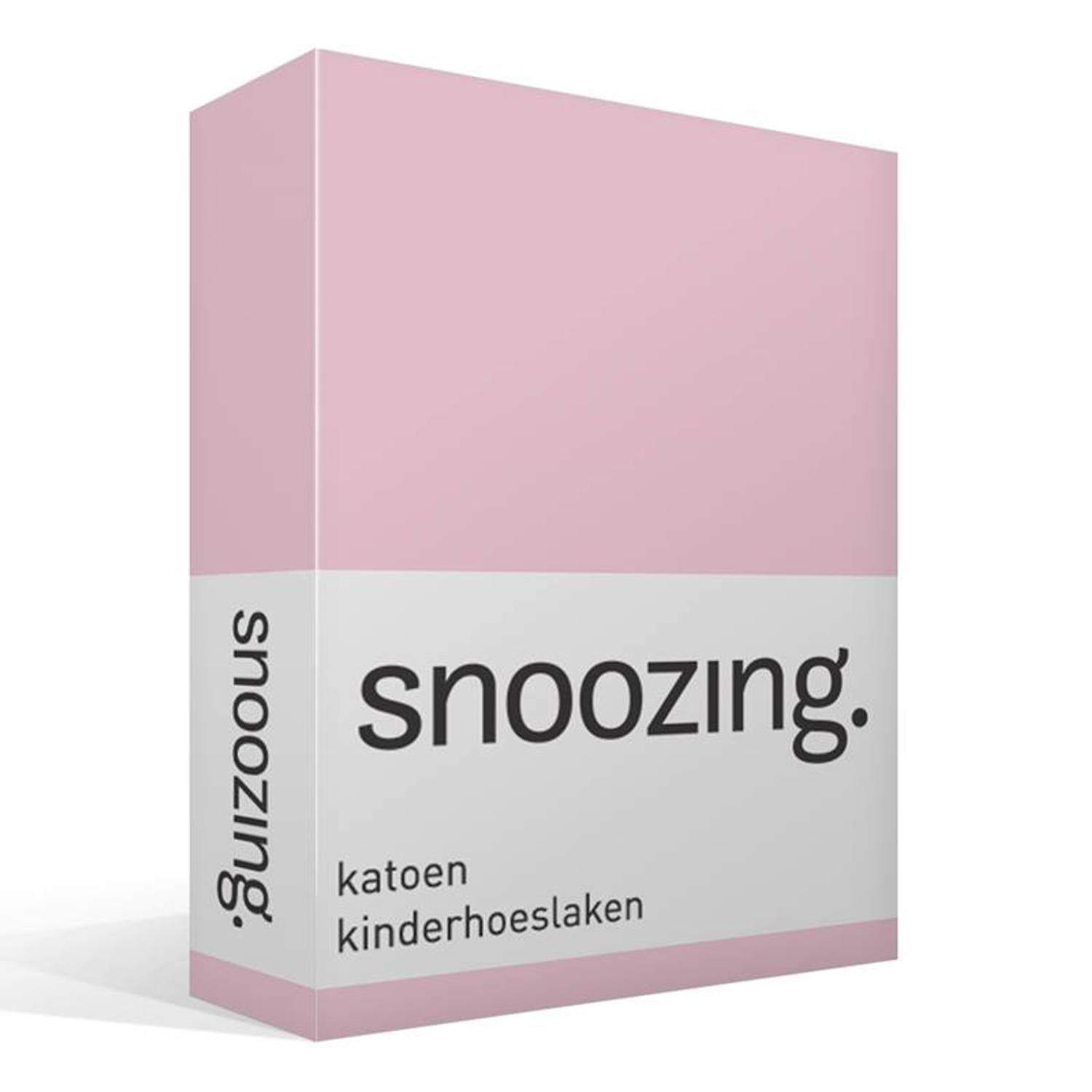 Snoozing Katoen Kinderhoeslaken - 100% Katoen - Peuter (70x150 Cm) - - Roze