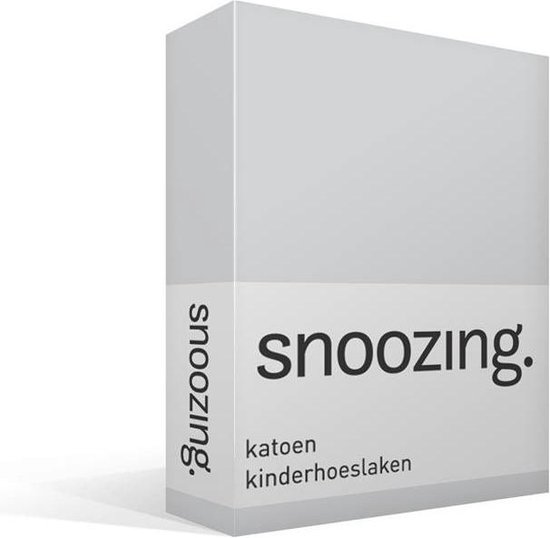 Snoozing Katoen Kinderhoeslaken - 100% Katoen - Peuter (70x150 Cm) - - Grijs