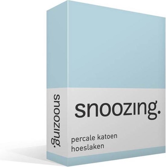 Snoozing - Hoeslaken -70x200 - Percale Katoen - Hemel - Blauw