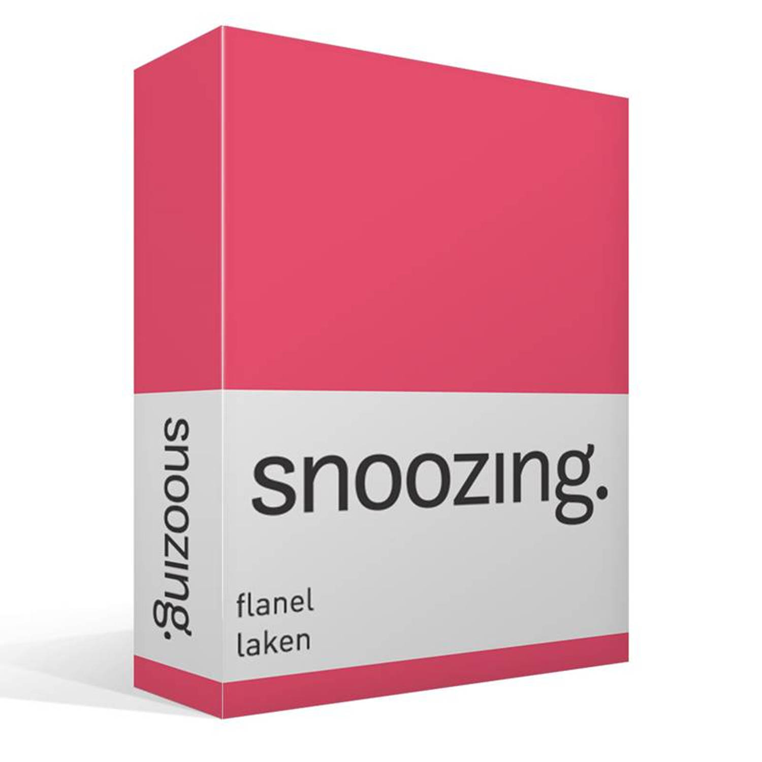 Snoozing - Flanel - Laken - Lits-jumeaux - 240x260 - Fuchsia - Roze