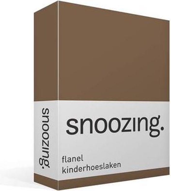 Snoozing Flanel Kinderhoeslaken - 100% Geruwde Flanel-katoen - Peuter (70x150 Cm) - Taupe
