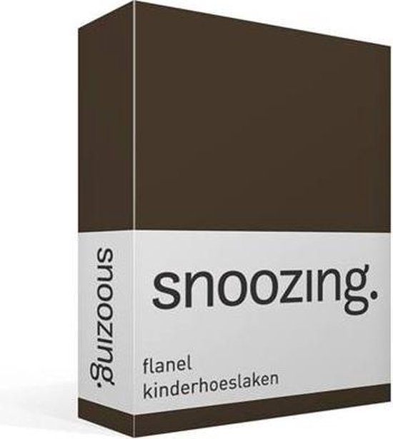 Snoozing Flanel Kinderhoeslaken - 100% Geruwde Flanel-katoen - Peuter (70x150 Cm) - - Bruin