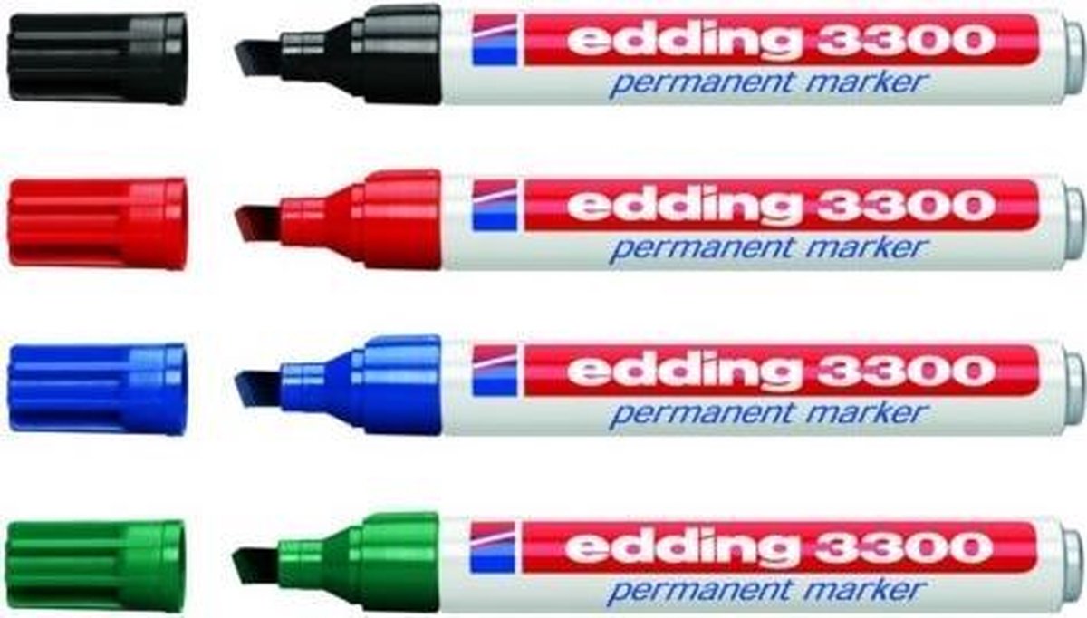 Edding Permanent Marker E-3300 Etui Van 4 Stuks In Geassorteerde Kleuren