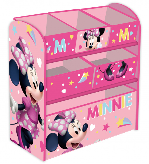 Arditex opbergrek Minnie Mouse 62 x 30 cm hout 7 delig - Rosa