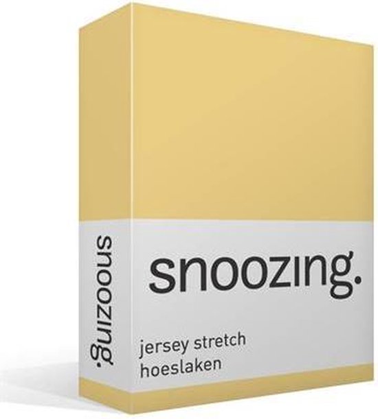 Snoozing Jersey Stretch - Hoeslaken - 90/100x200/220/210 - - Geel