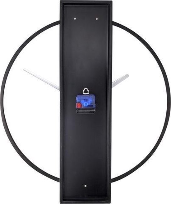 Nextime Wandklok 50.8x58.2x4.3, Hout/steel, - Zwart