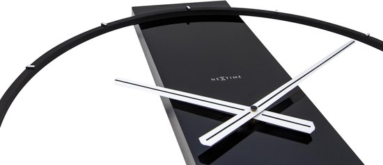 Nextime Wandklok 50.8x58.2x4.3, Hout/steel, - Zwart