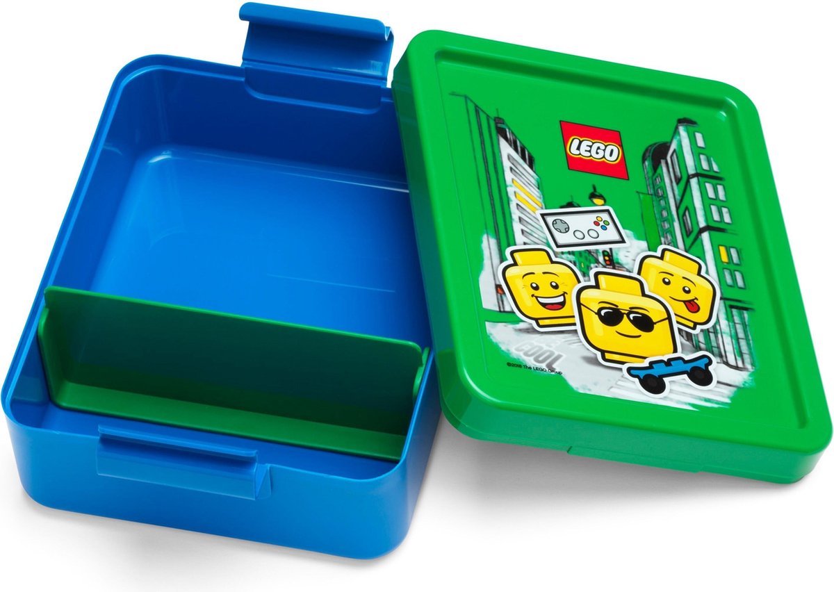 Lego lunchset Iconic junior 17 x 13,5 cm pp groen/blauw 2 delig