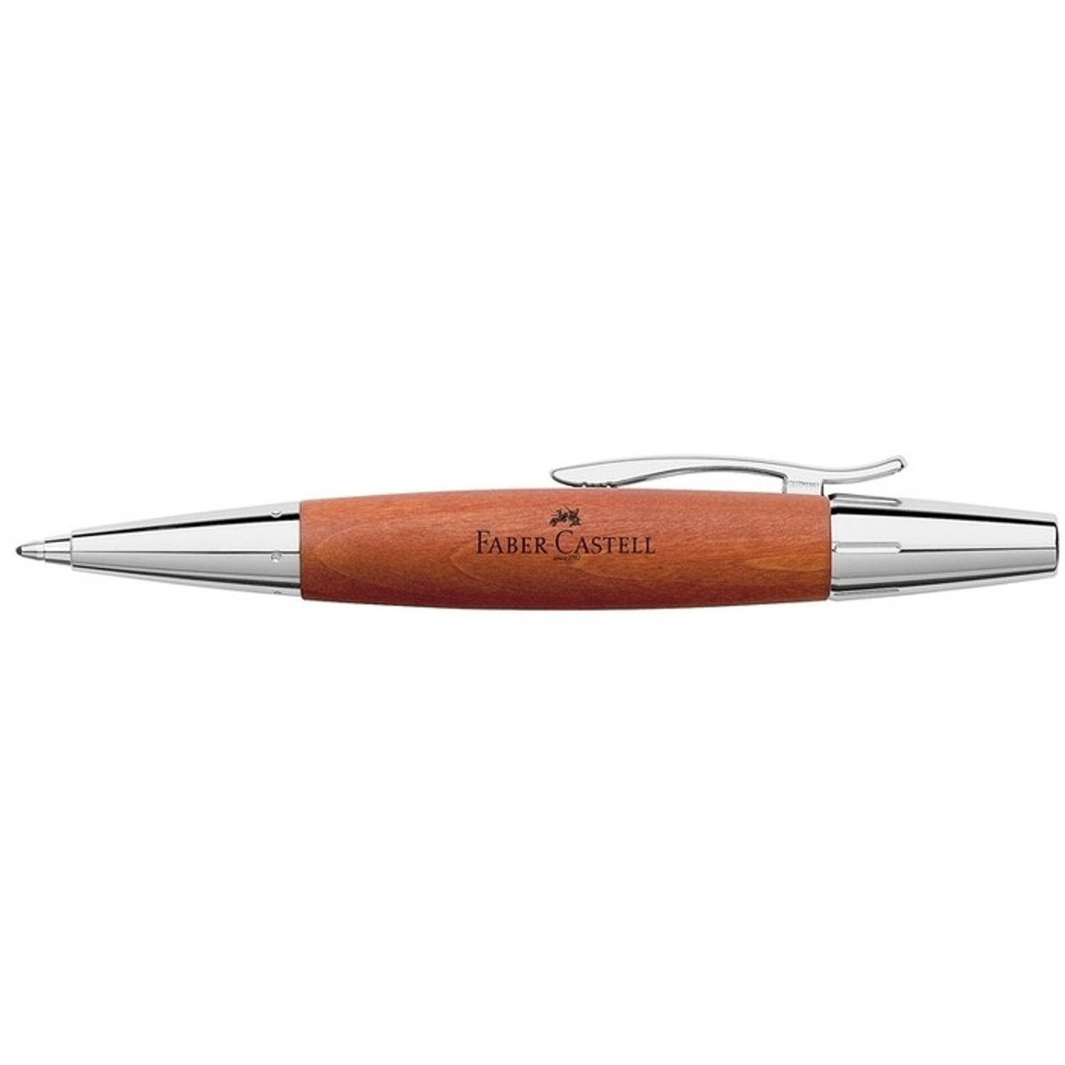 Balpen Faber Castell E-motion Perenhout/chroom - Wit