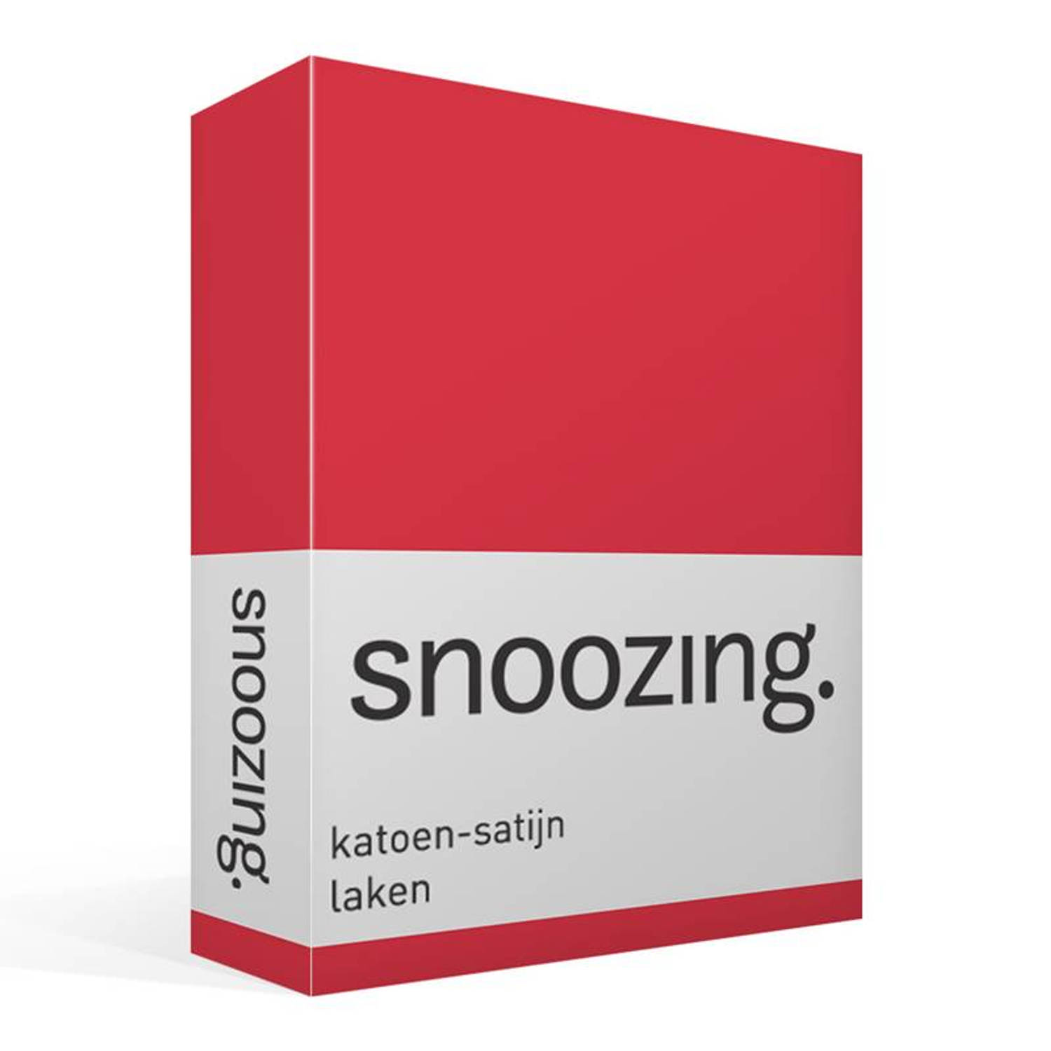 Snoozing - Katoen-satijn - Laken - Eenpersoons - 240x260 - - Rood