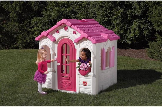 Step2 Speelhuisje Sweetheart Wit/roze 132 X 137 X 152 Cm - Bruin