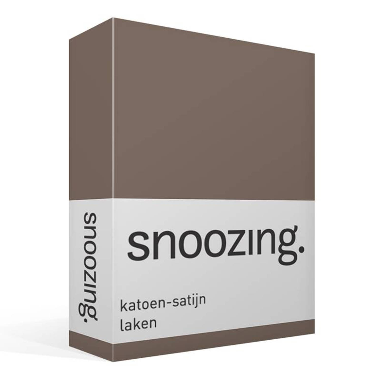 Snoozing - Katoen-satijn - Laken - Eenpersoons - 200x260 - - Bruin