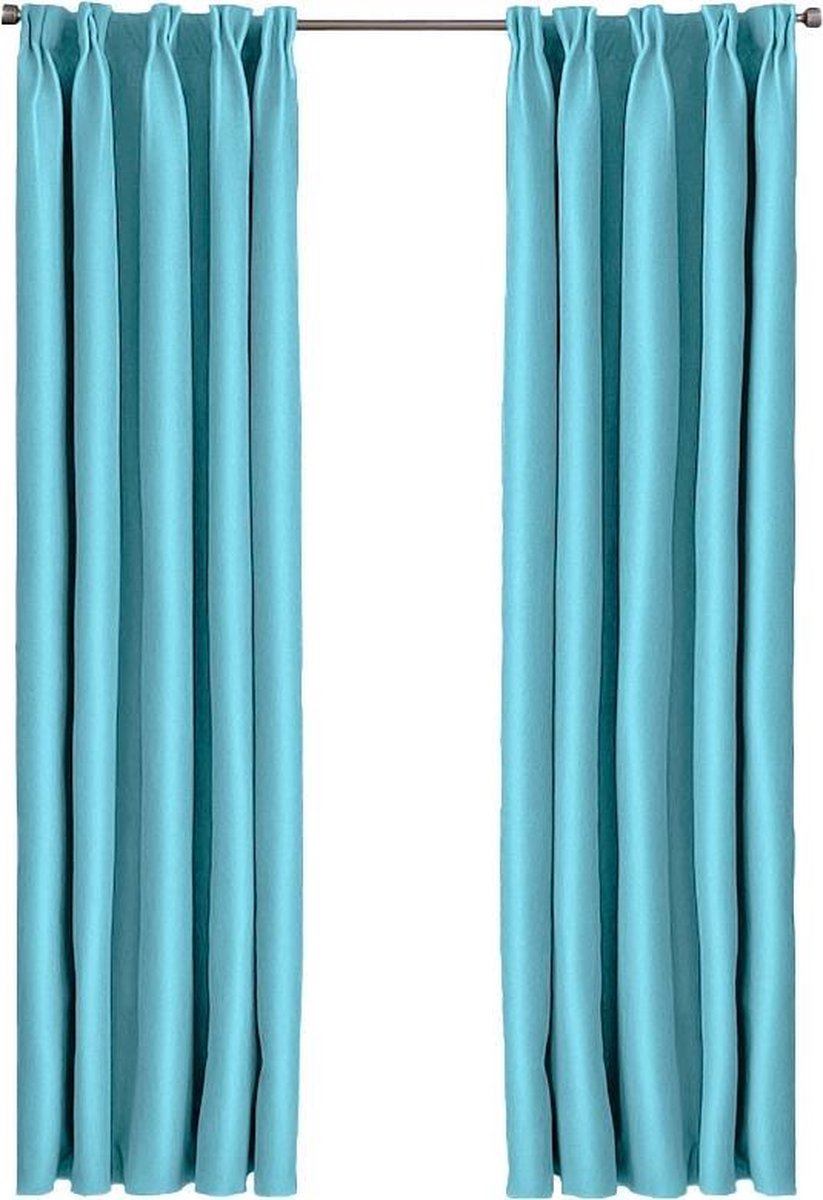 Larson - Luxe Verduisterend Gordijn Met Haken - 300x250 Cm - - Blauw