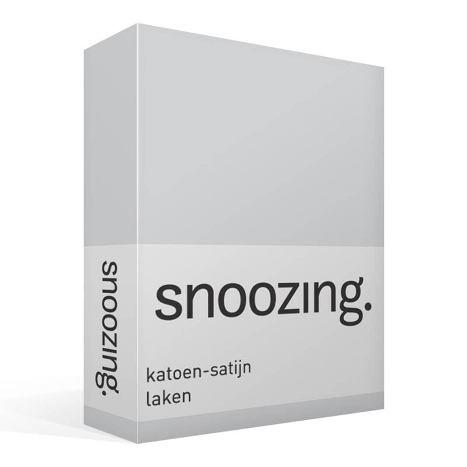 Snoozing - Katoen-satijn - Laken - Eenpersoons - 150x260 - - Grijs