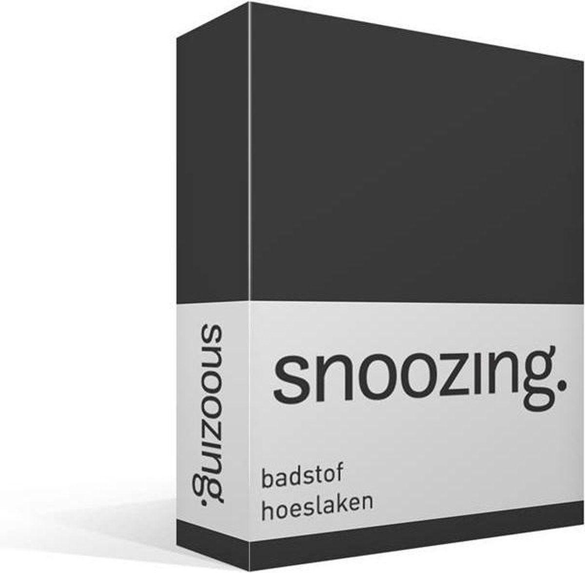 Snoozing Badstof Hoeslaken - 80% Katoen - 20% Polyester - Lits-jumeaux (160x210/220 Of 180x200 Cm) - Antraciet - Grijs