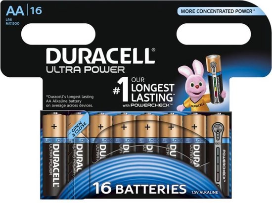 Duracell Batterijen Ultra Power Aa, Blister Van 16 Stuks