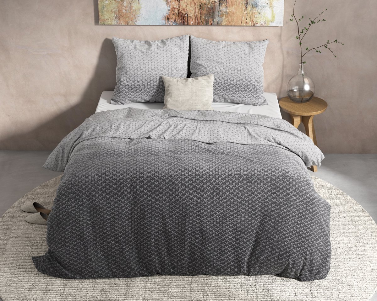 Dreamhouse Bedding Tamar - Flanel Lits-jumeaux (240 x 200/220 cm + 2 kussenslopen) Dekbedovertrek - Grijs