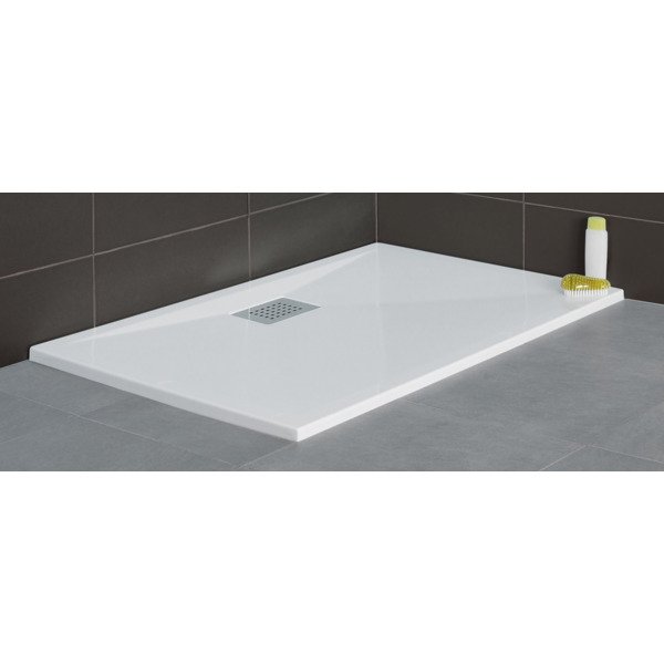 Kinedo Kinesurf douchebak 100x80x9cm afvoer lange zijde antislip wit rd206ad