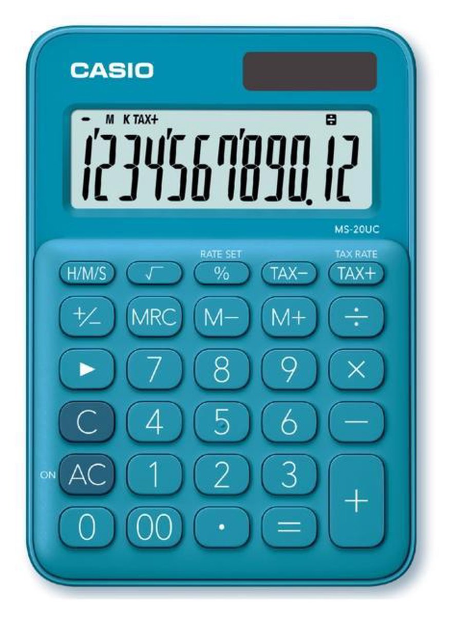 Casio Bureaurekenmachine Ms-20uc, - Blauw