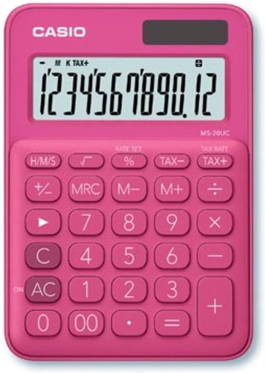 Casio Bureaurekenmachine Ms-20uc, - Rood