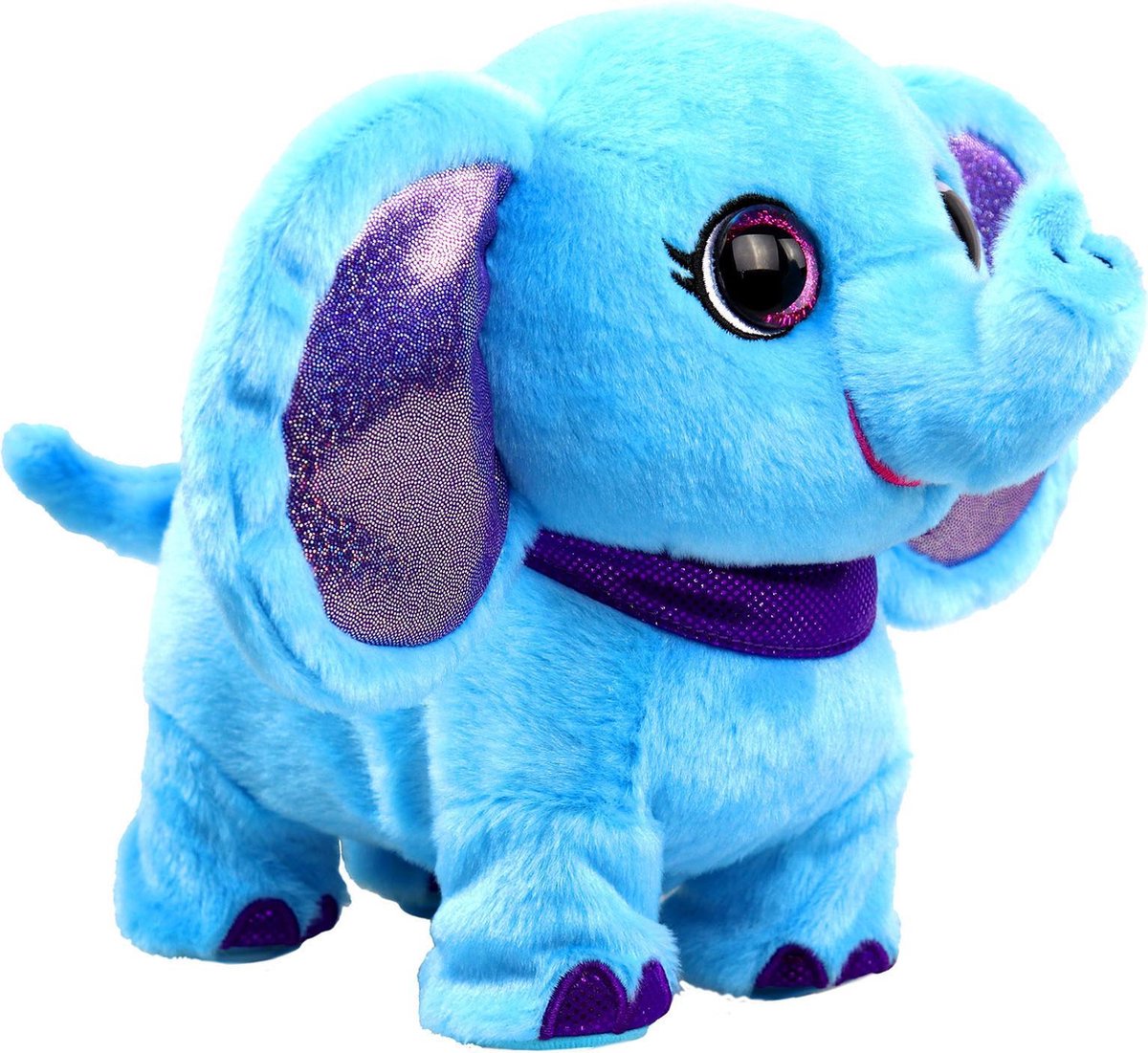 Party Pets knuffelolifant Nesha interactief junior pluche - Blauw