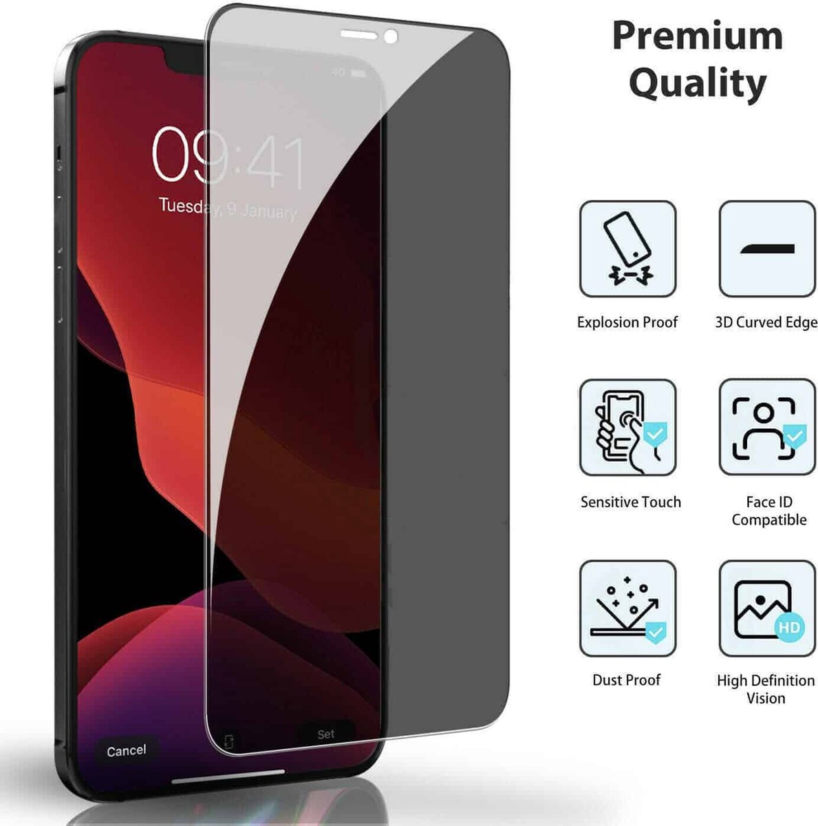Fonu Fullcover Privacy Screen Protector iPhone 12 Pro en 12