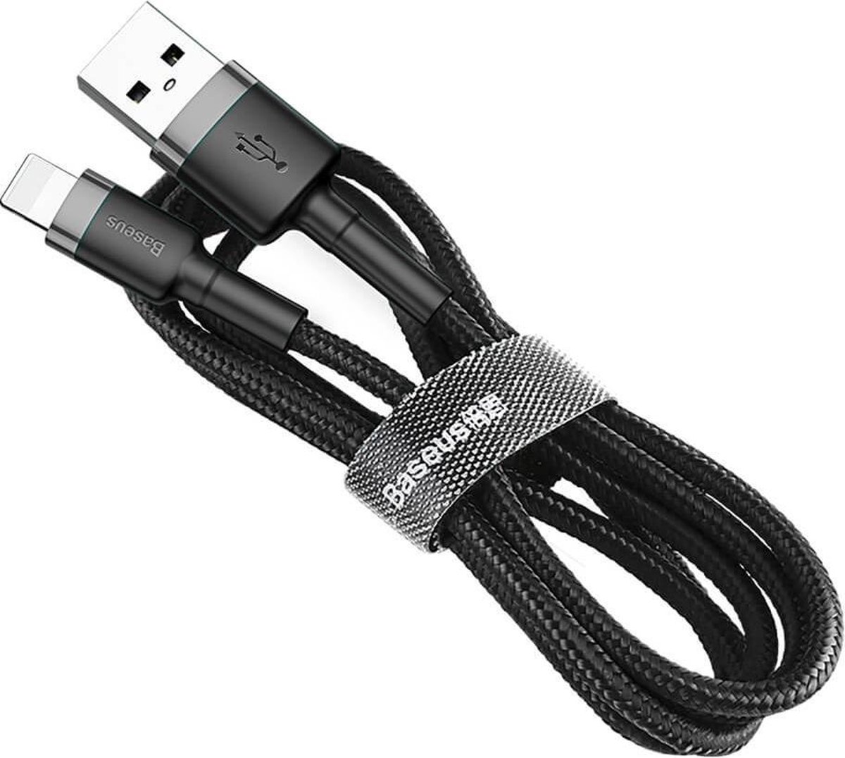 Baseus Geweven Nylon USB naar Lightning Kabel 0.5M - Grijs