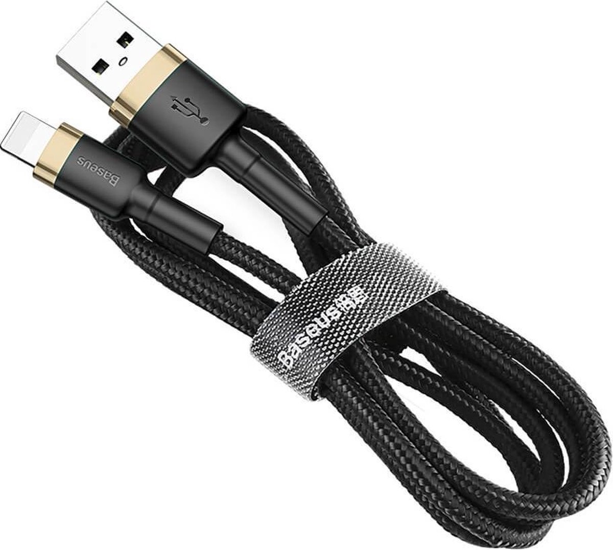 Baseus Geweven Nylon USB naar Lightning Kabel 2M - Zwart