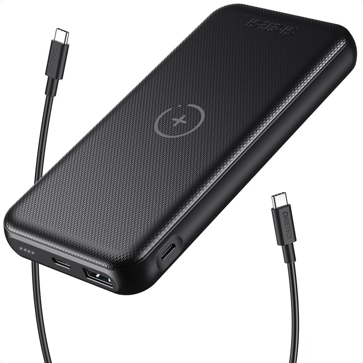 Choetech Power Bank en Draadloos oplader - Quick Charge 18W - 10.000 mAh - Zwart