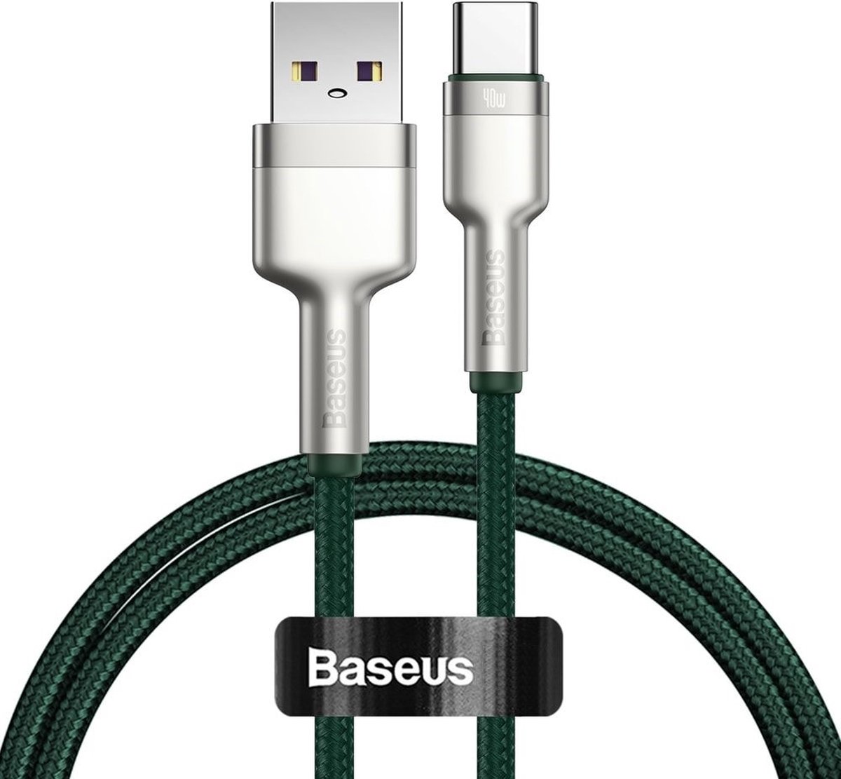 Baseus metal Data SuperCharge Kabel USB Naar USB-C - 40W - 1 meter - Zwart
